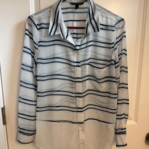 Banana Republic sheer stripped button up